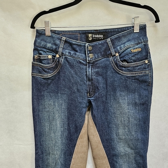 Tredstep Ireland Equestrian Full Seat Jean Riding Breeches. Blue Brown Sz 28R - Picture 2 of 8